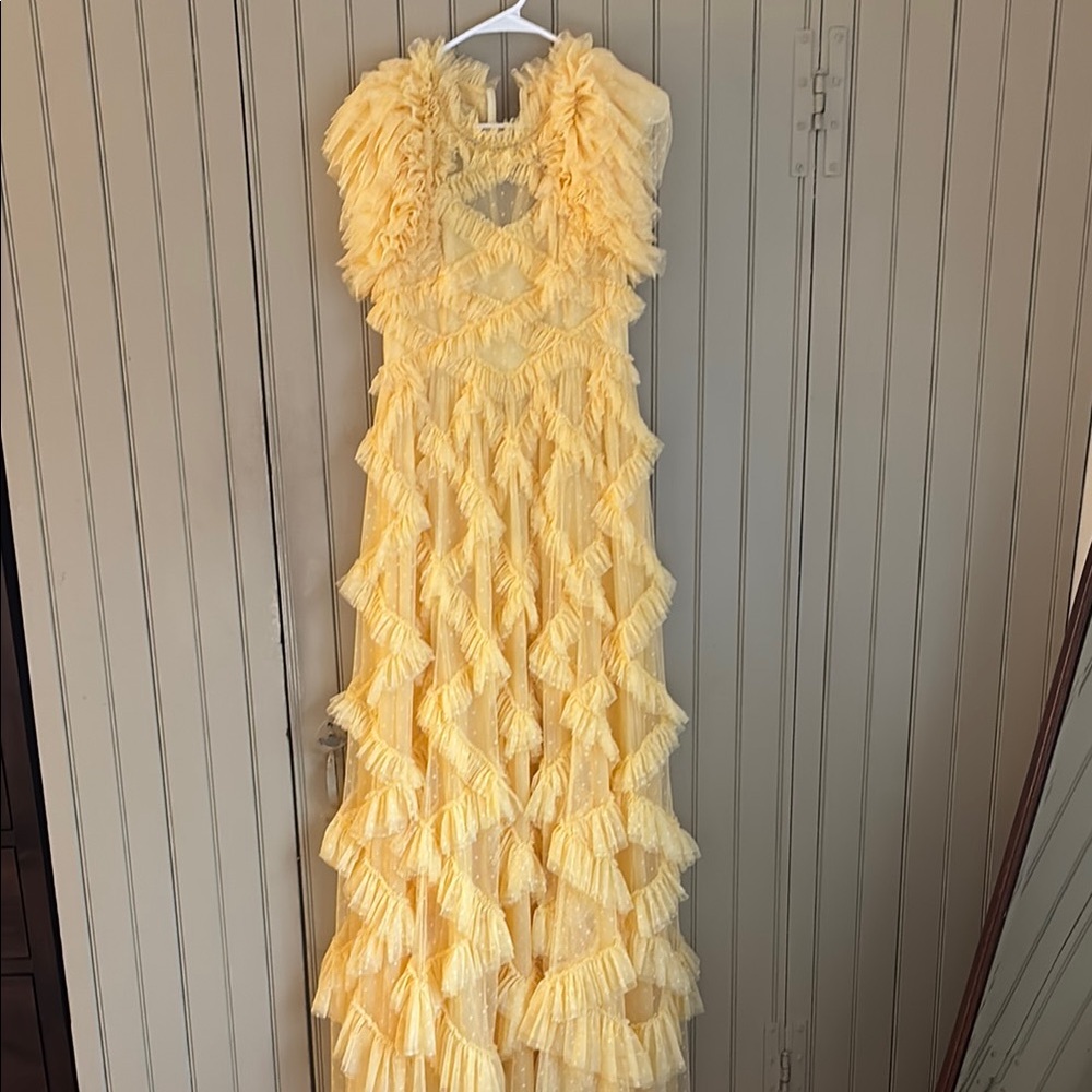 Yellow Ruffled Maxi Dress